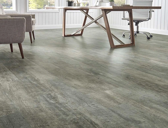 Waterproof and scratch resistant luxury vinyl tile flooring installed in East Greenwich RI home